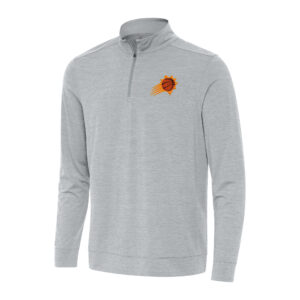 Men's Antigua Heather Gray Phoenix Suns Bright Quarter-Zip Top