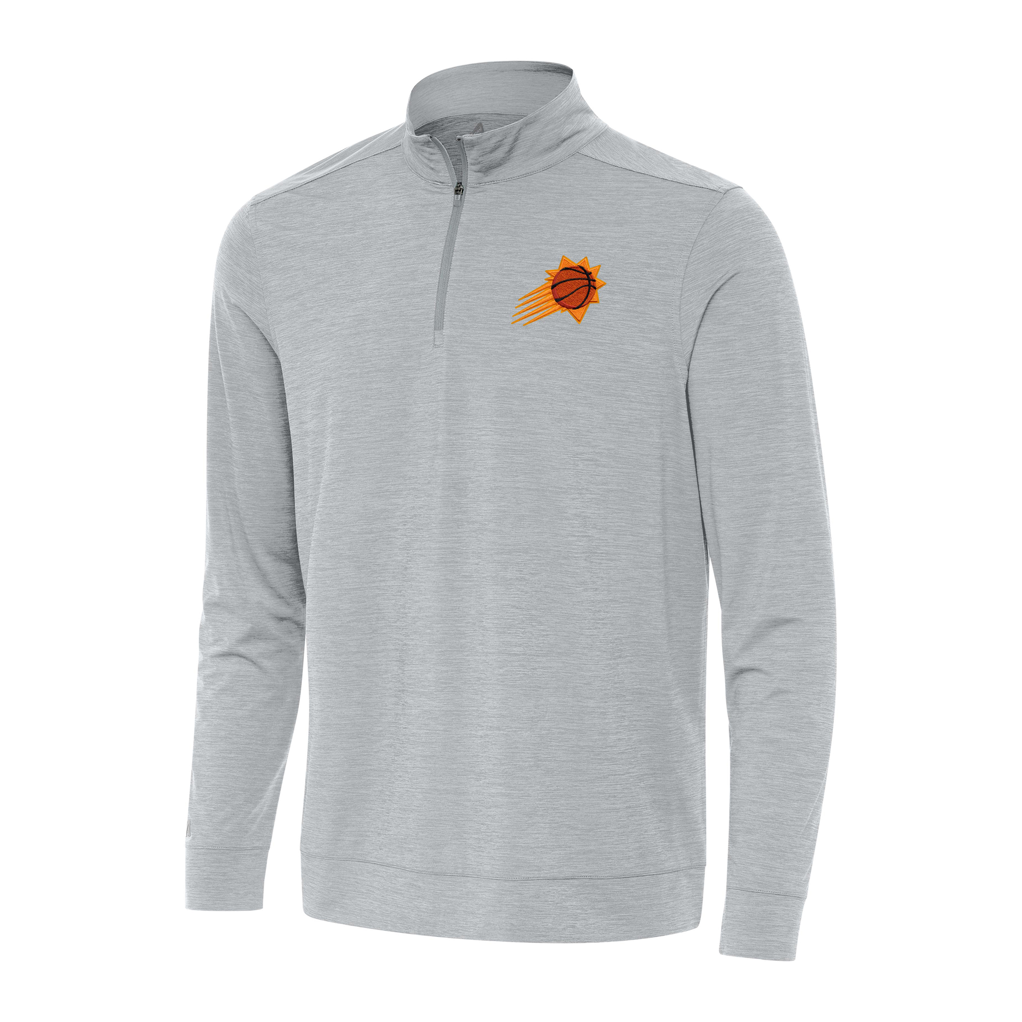 Men's Antigua Heather Gray Phoenix Suns Bright Quarter-Zip Top