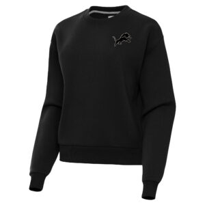 Women's  Antigua  Black Detroit Lions Victory Pullover Sweatshirt