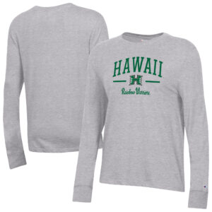 Women's Champion  Gray Hawaii Rainbow Warriors Core Long Sleeve T-Shirt