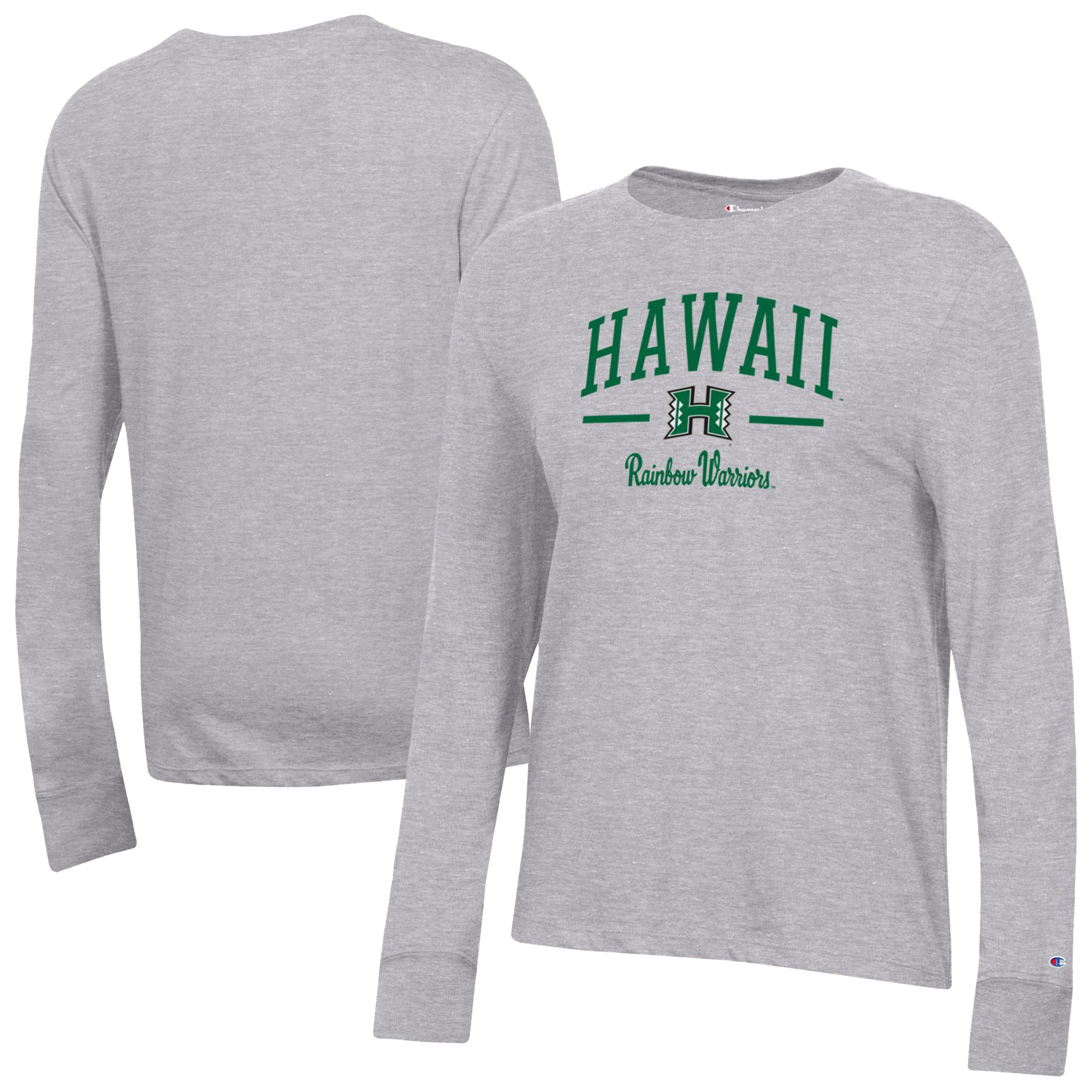 Women's Champion Gray Hawaii Rainbow Warriors Core Long Sleeve T-Shirt