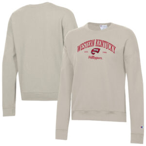 Women's Champion  Oatmeal Western Kentucky Hilltoppers Powerblend Pullover Sweatshirt