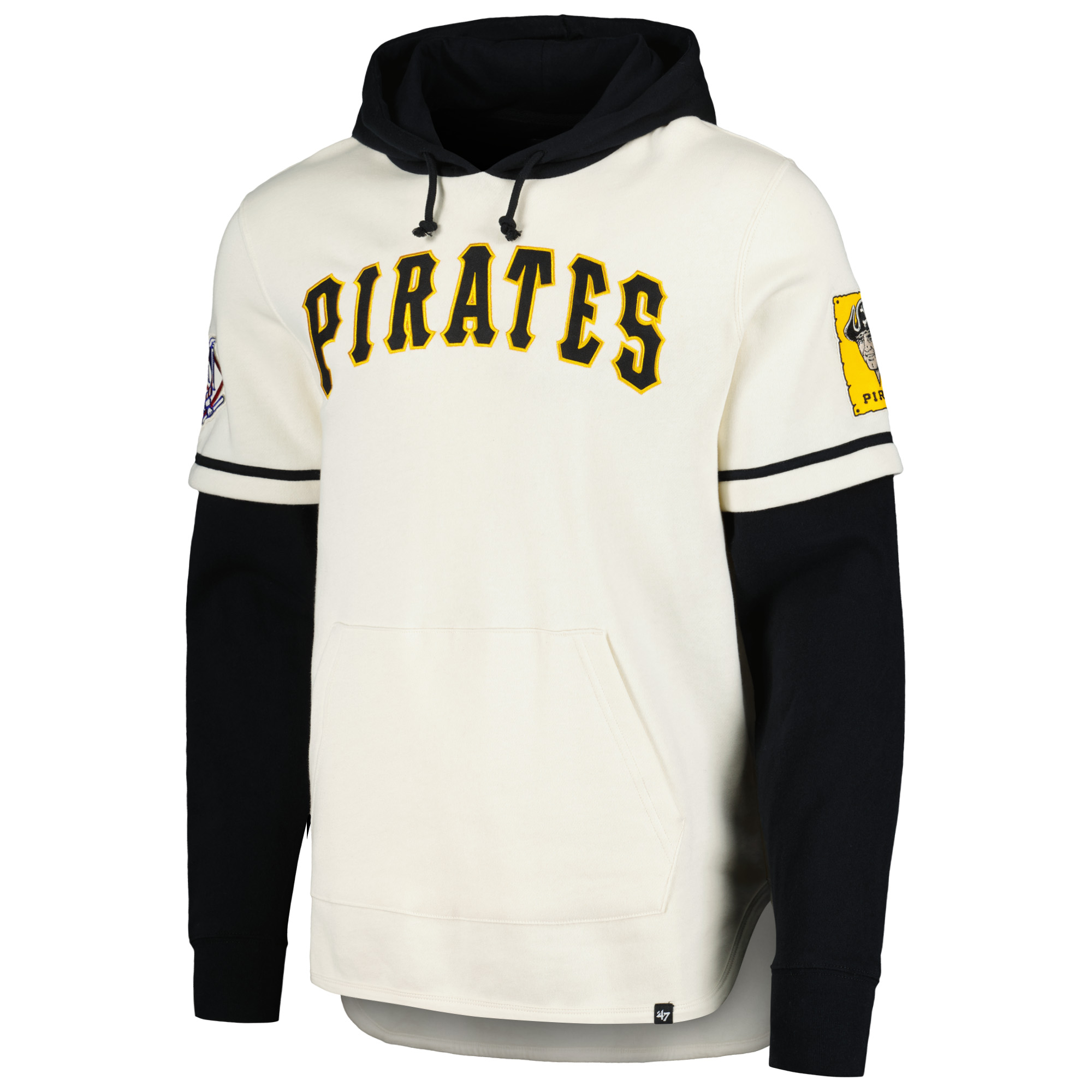 Men's '47 Cream Pittsburgh Pirates Trifecta Shortstop Pullover Hoodie - Image 3