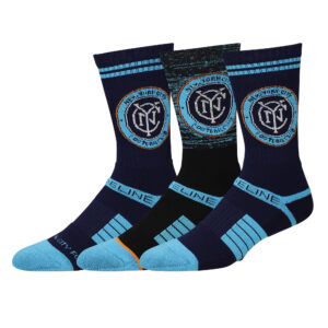 Men's Strideline New York City FC Premium 3-Pack Knit Crew Socks Set