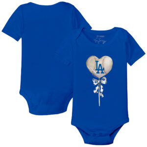 Infant Tiny Turnip Royal Los Angeles Dodgers Heart Lolly Bodysuit