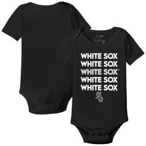 Infant Tiny Turnip Black Chicago White Sox Stacked Bodysuit