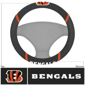 Cincinnati Bengals Logo & Wordmark Steering Wheel Cover
