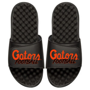 Men's ISlide Black Florida Gators Football Stacked Slide Sandals