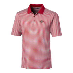 Men's Cutter & Buck Scarlet San Francisco 49ers Big & Tall Forge Tonal Stripe Polo