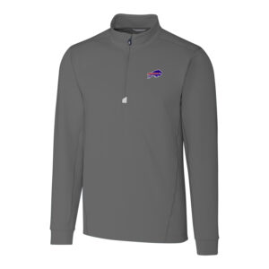Men's Cutter & Buck Gray Buffalo Bills Big & Tall Traverse Half-Zip Pullover Jacket
