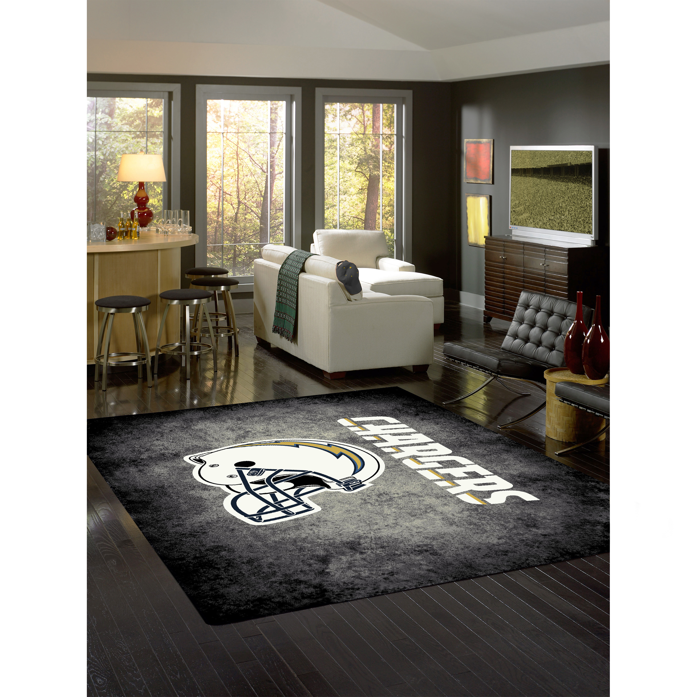 Los Angeles Chargers Imperial 7'8'' x 10'9'' Distressed Rug - Image 5