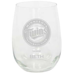 Minnesota Twins 15oz. Personalized Stemless Etched Glass Tumbler