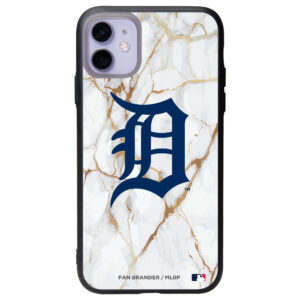 Detroit Tigers Black Slate White Marble iPhone Case