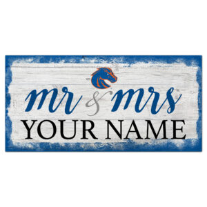 Boise State Broncos 6" x 12" Personalized Mr. & Mrs. Script Sign