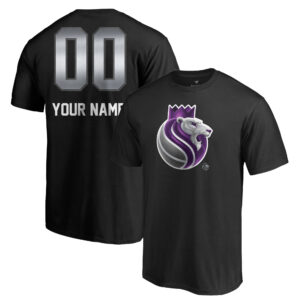 Men's Black Sacramento Kings Midnight Mascot Personalized Name & Number T-Shirt