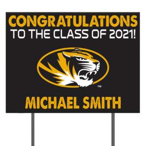 Missouri Tigers 24'' x 18'' Congrats Class of 2021 Personalized Yard Sign