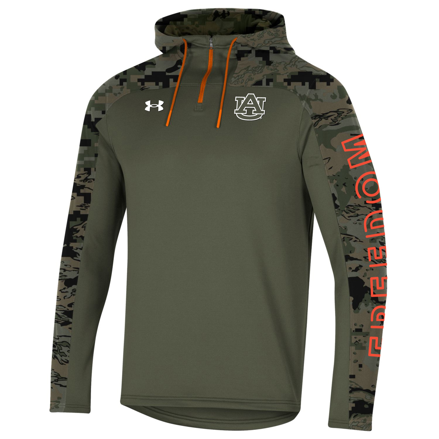 Men's Under Armour Olive Auburn Tigers Freedom Quarter-Zip Pullover Hoodie - Image 6