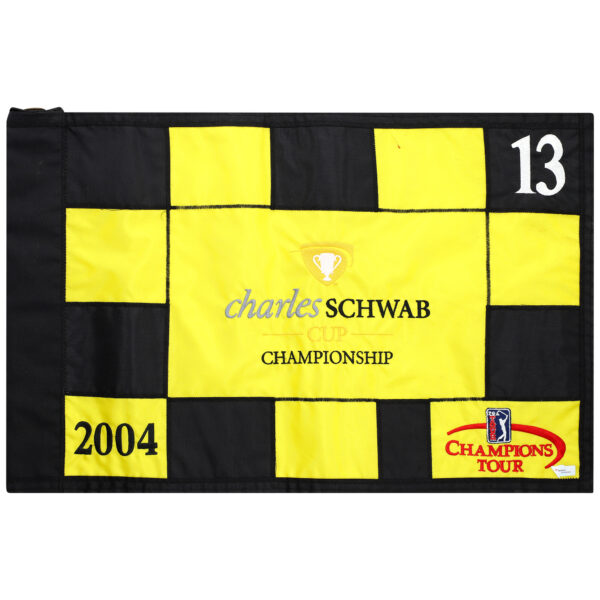 Event-Used #13 Yellow and Black Pin Flag from The Charles Schwab Cup Championship on October 22nd to 24th 2004