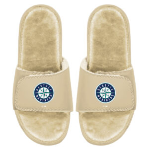 Men's ISlide Tan Seattle Mariners Dune Faux Fur Slide Sandals