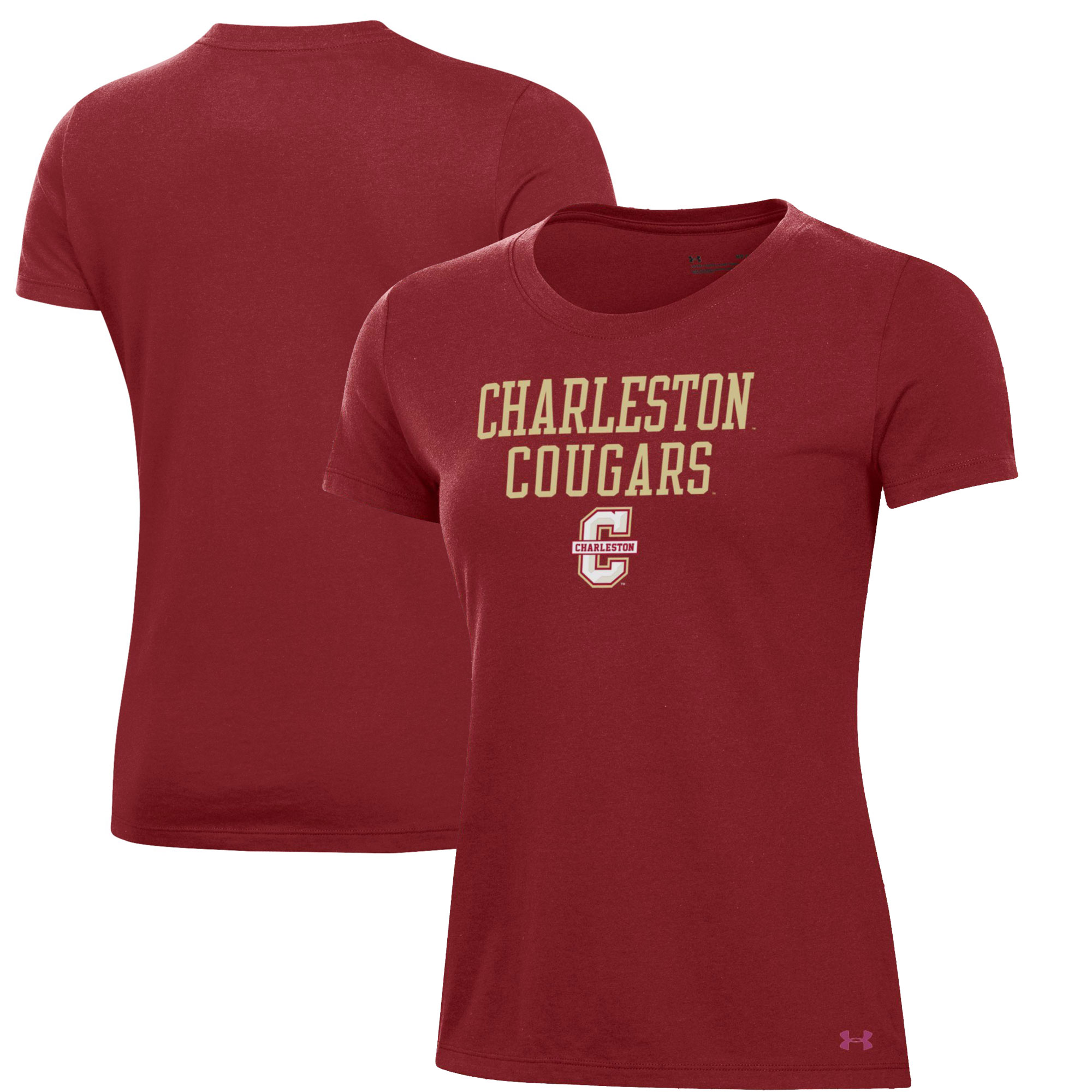 Women's Under Armour Maroon Charleston Cougars Performance T-Shirt - Image 2