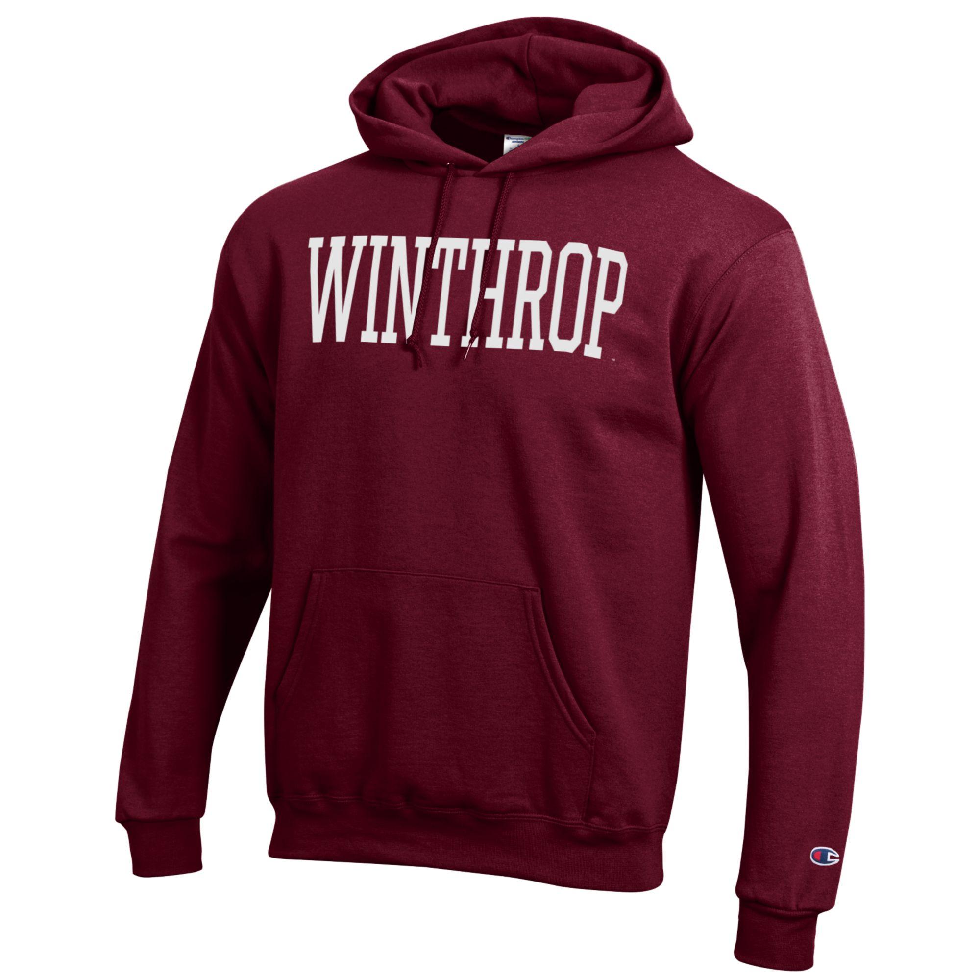Men's Champion Red Winthrop Eagles Eco Powerblend Pullover Hoodie - Image 3