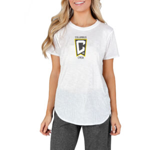 Women's Concepts Sport White Columbus Crew Gable Knit T-Shirt
