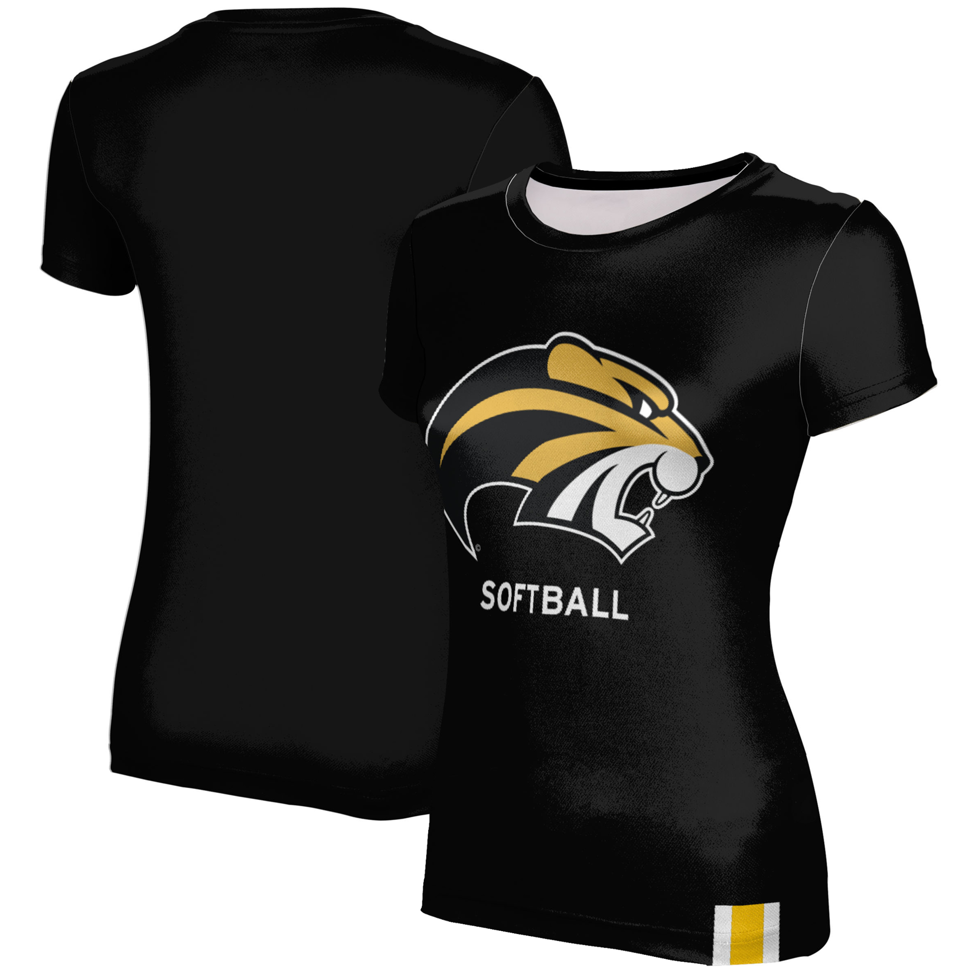 Women's Black Brenau Golden Tigers Softball T-Shirt