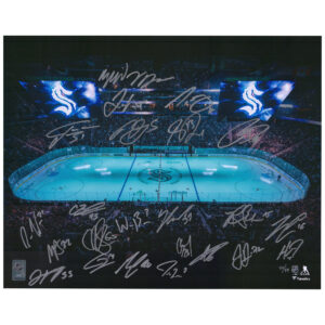 Seattle Kraken Autographed 16" x 20" Opening Night Rink Photograph with Multiple Signatures - Limited Edition of 99