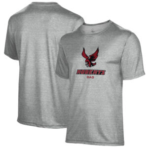 Men's Gray Roberts Wesleyan Redhawks Dad Name Drop T-Shirt