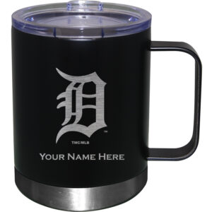 Black Detroit Tigers 12oz. Personalized Stainless Steel Lowball with Handle