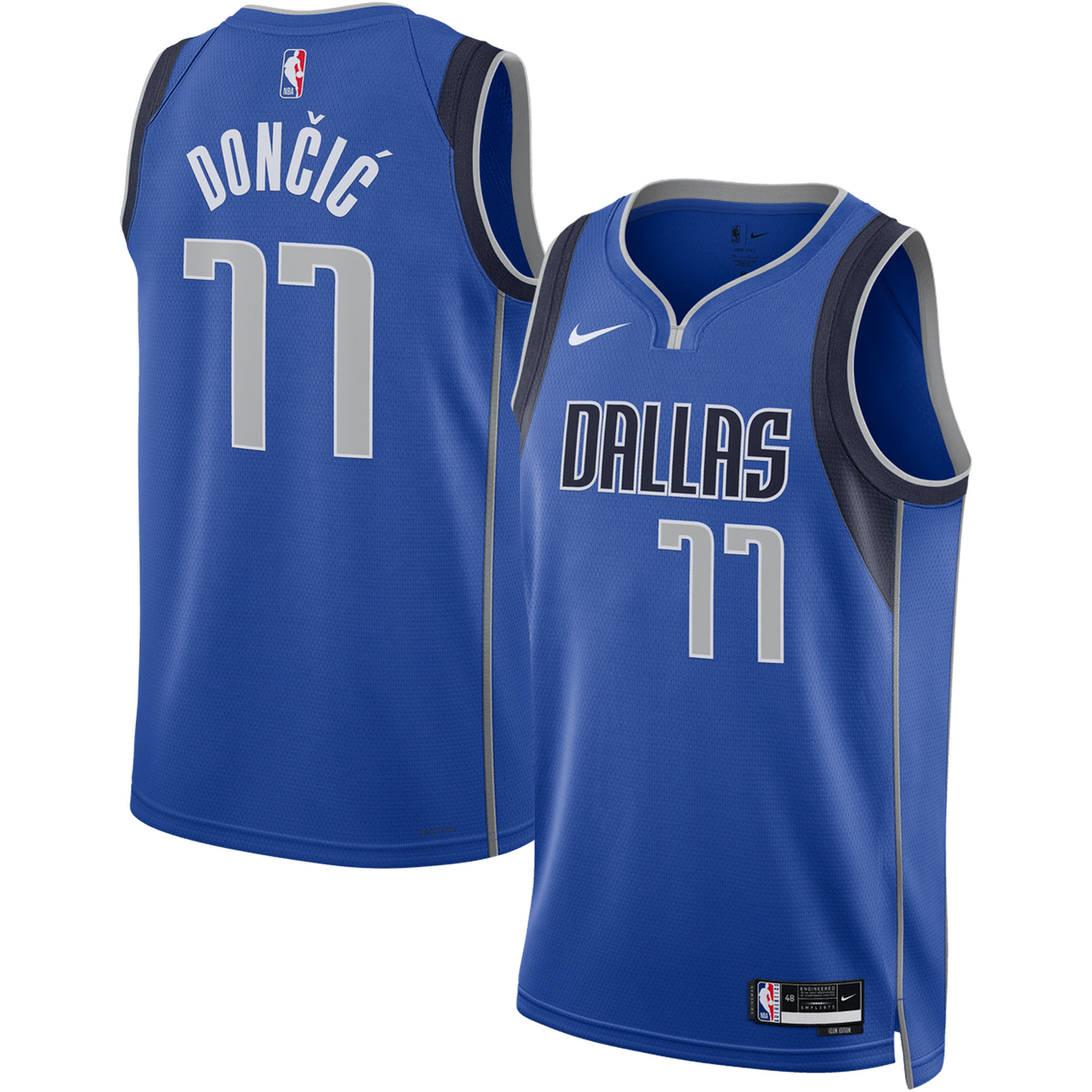 Unisex Nike Luka Dončić Blue Dallas Mavericks Swingman Jersey - Icon Edition - Image 2
