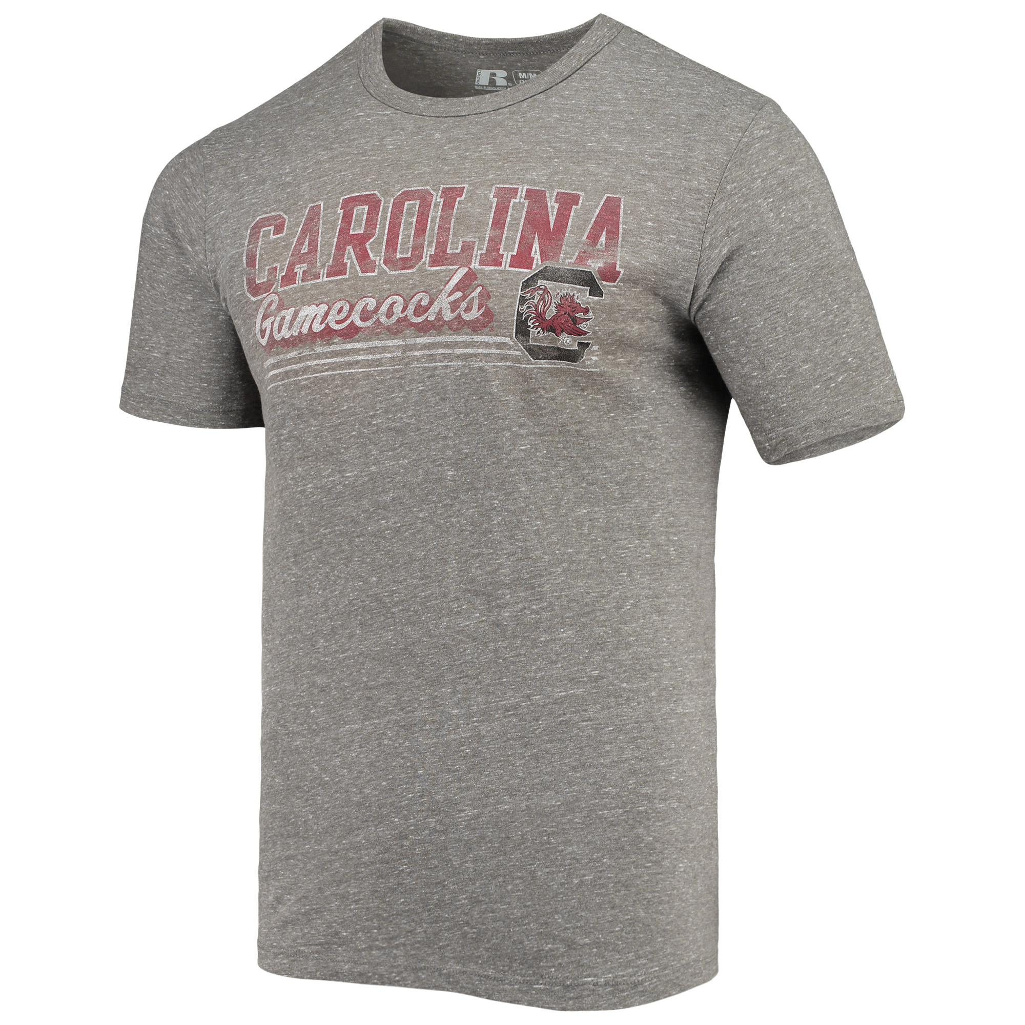 Men's Russell Heathered Charcoal South Carolina Gamecocks Tri-Blend T-Shirt - Image 9