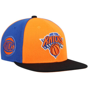 Men's Mitchell & Ness Orange New York Knicks On The Block Snapback Hat
