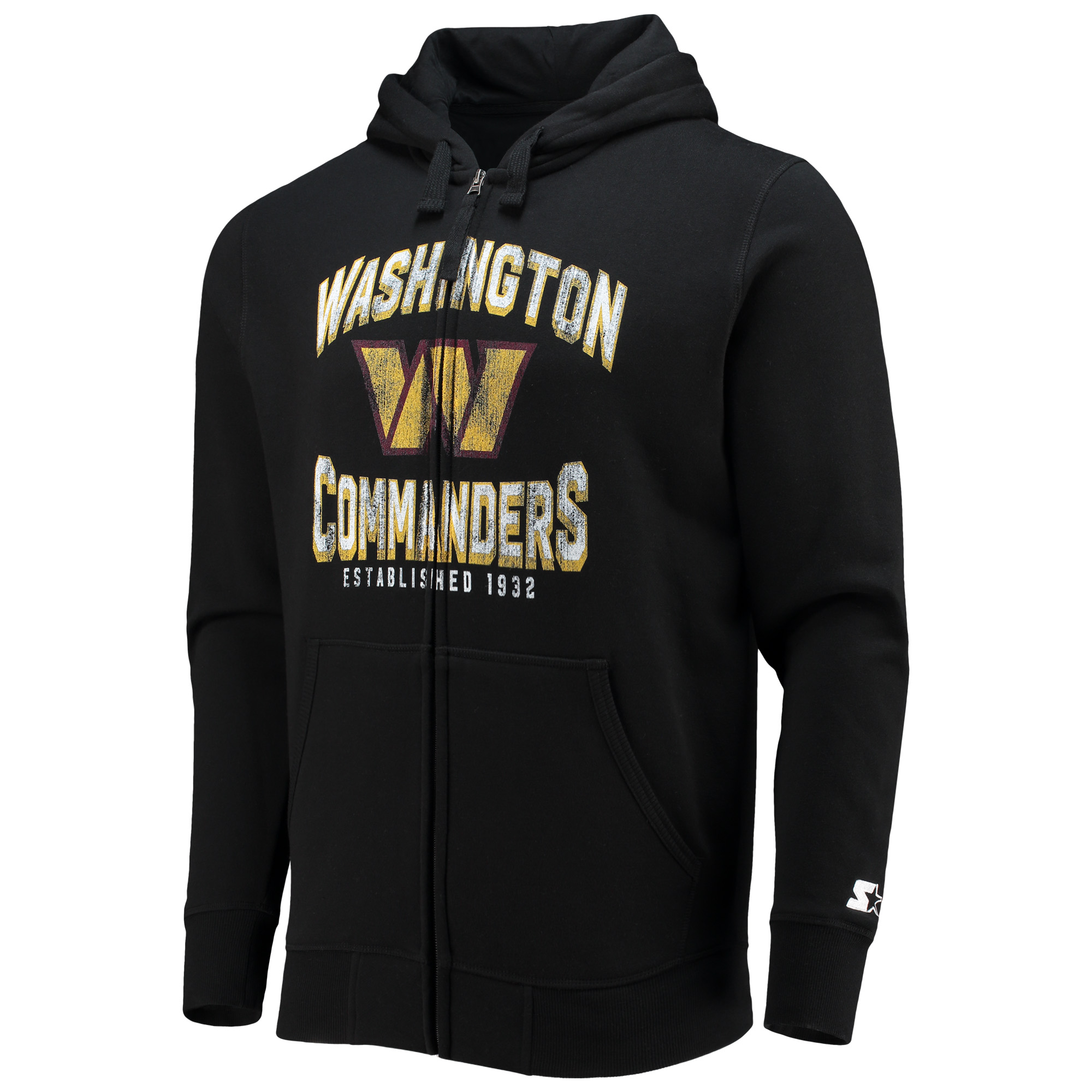 Men's Starter Black Washington Commanders Post-Season Full-Zip Hoodie - Image 3