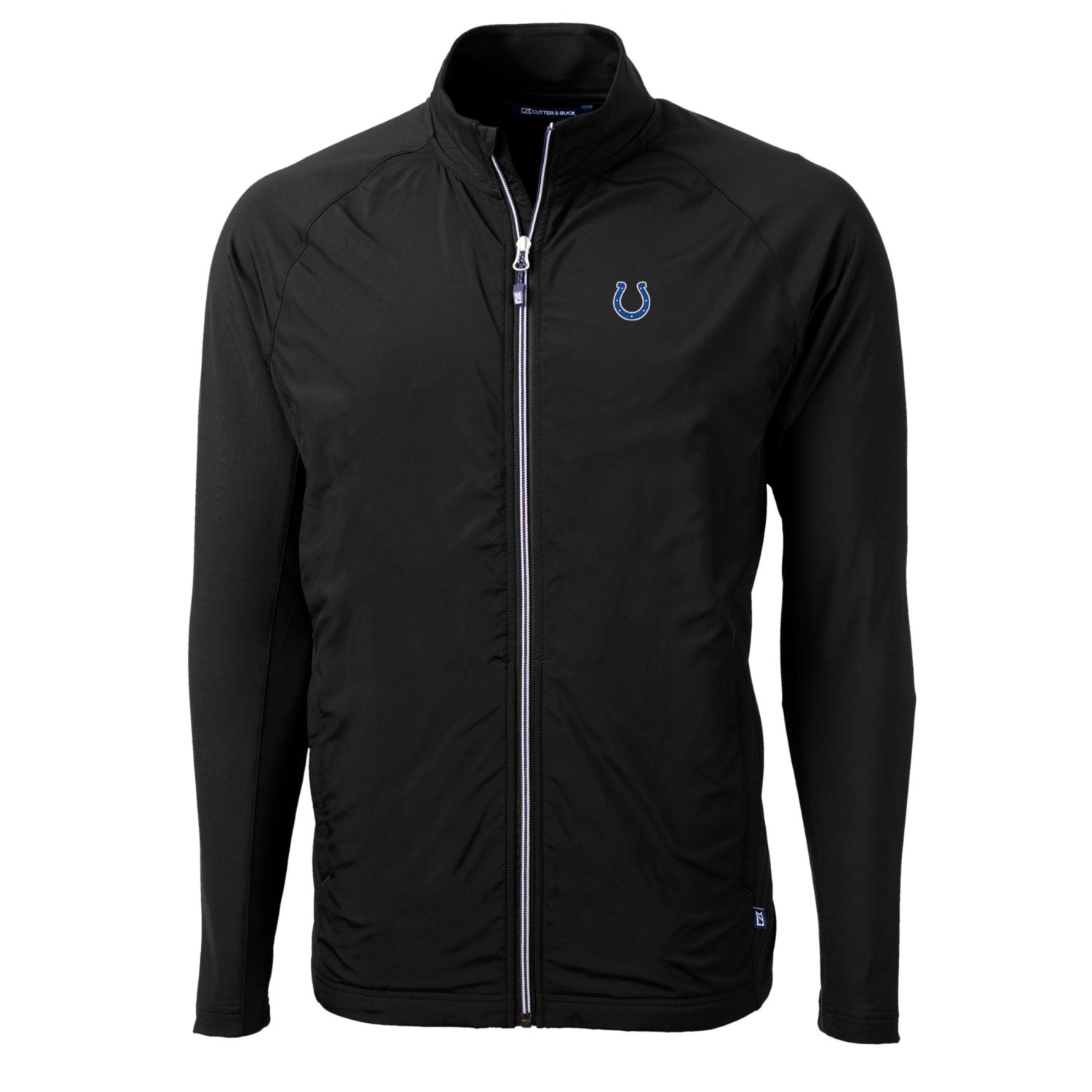 Men's Cutter & Buck Black Indianapolis Colts Big & Tall Adapt Eco Knit Full-Zip Raglan Jacket