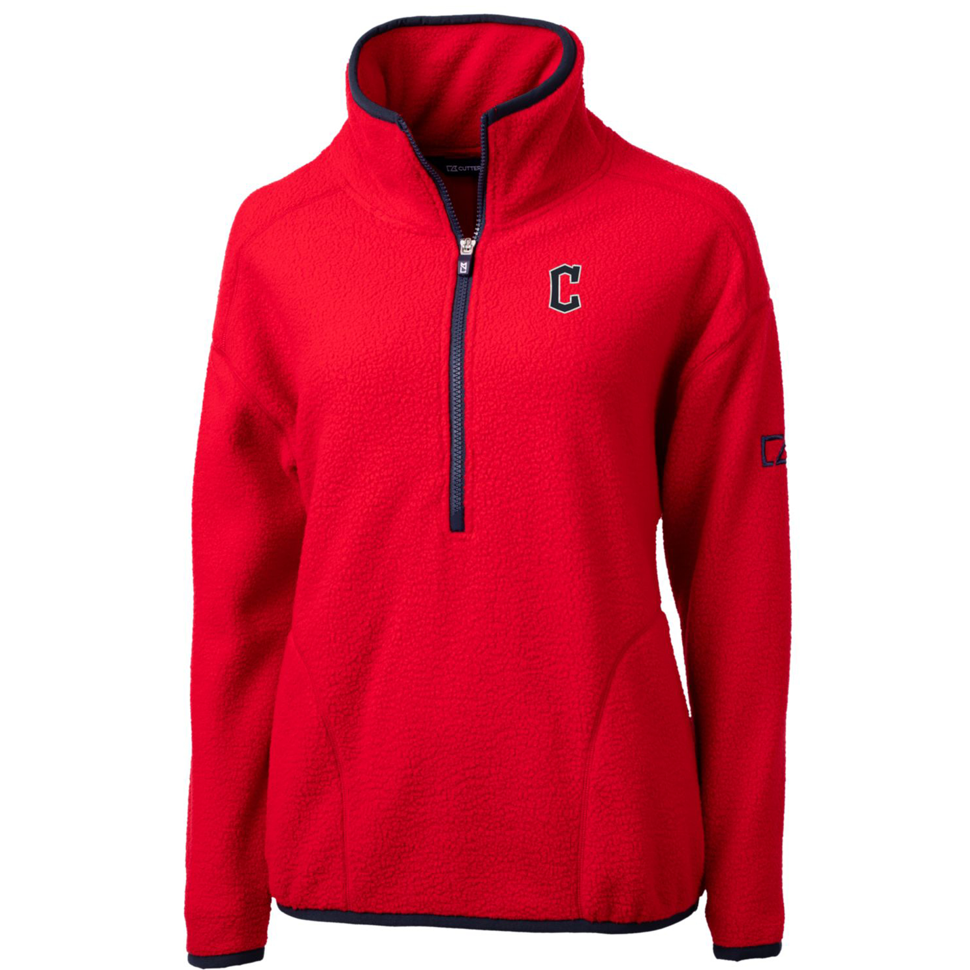 Women's Cutter & Buck Red Cleveland Guardians Cascade Eco Sherpa Fleece Quarter-Zip Pullover Jacket - Image 6