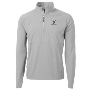 Men's Cutter & Buck Silver Delaware State Hornets Adapt Eco Knit Hybrid Recycled Quarter-Zip Pullover Top