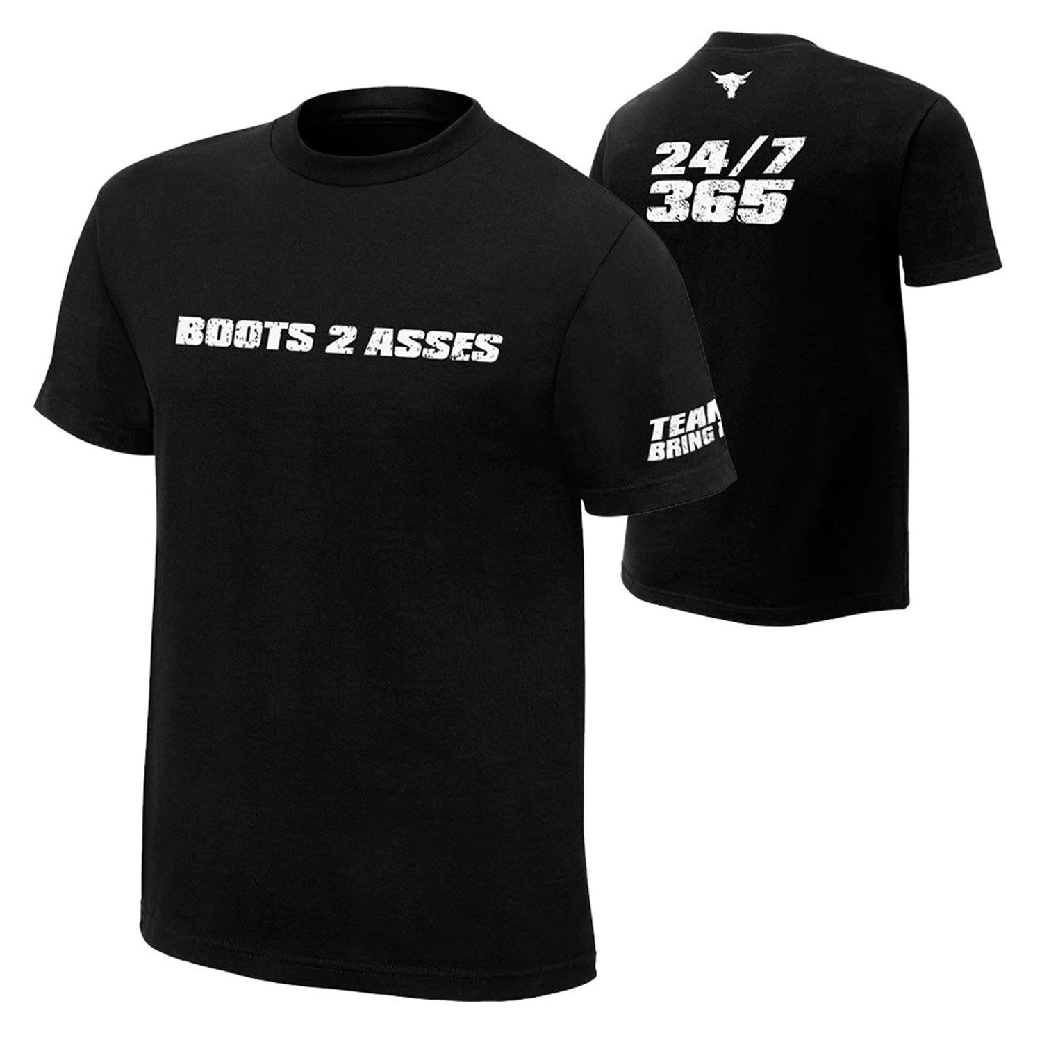 Men's Black The Rock Boots 2 Asses T-Shirt