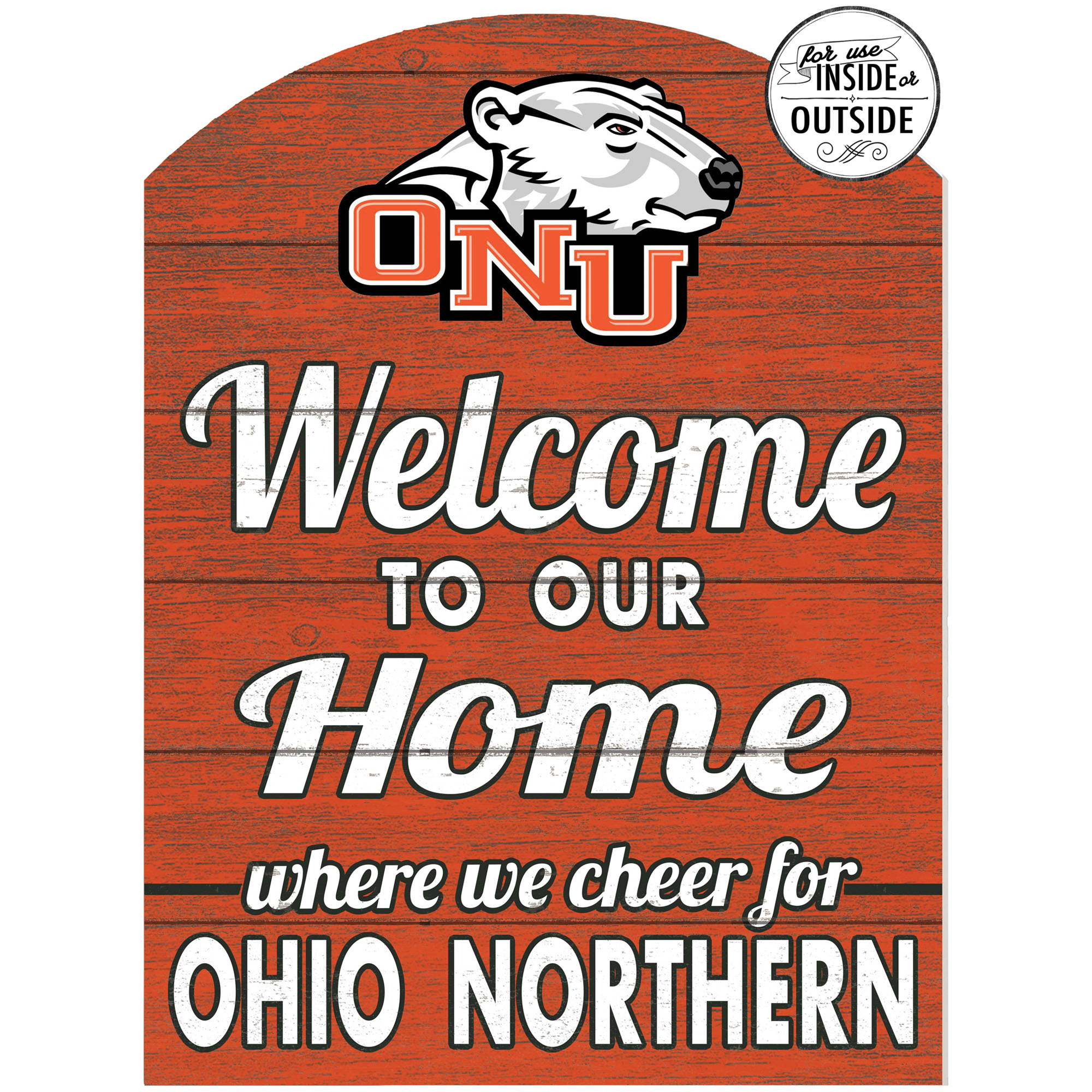 Orange Ohio Northern Polar Bears 16'' x 22'' Marquee Sign - Image 4