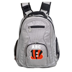 MOJO Gray Cincinnati Bengals Personalized Premium Laptop Backpack