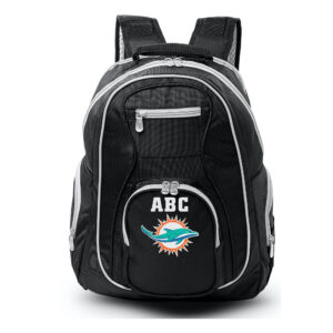 MOJO Black Miami Dolphins Personalized Premium Color Trim Backpack