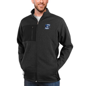 Men's Antigua Heather Black Creighton Bluejays Course Full-Zip Jacket
