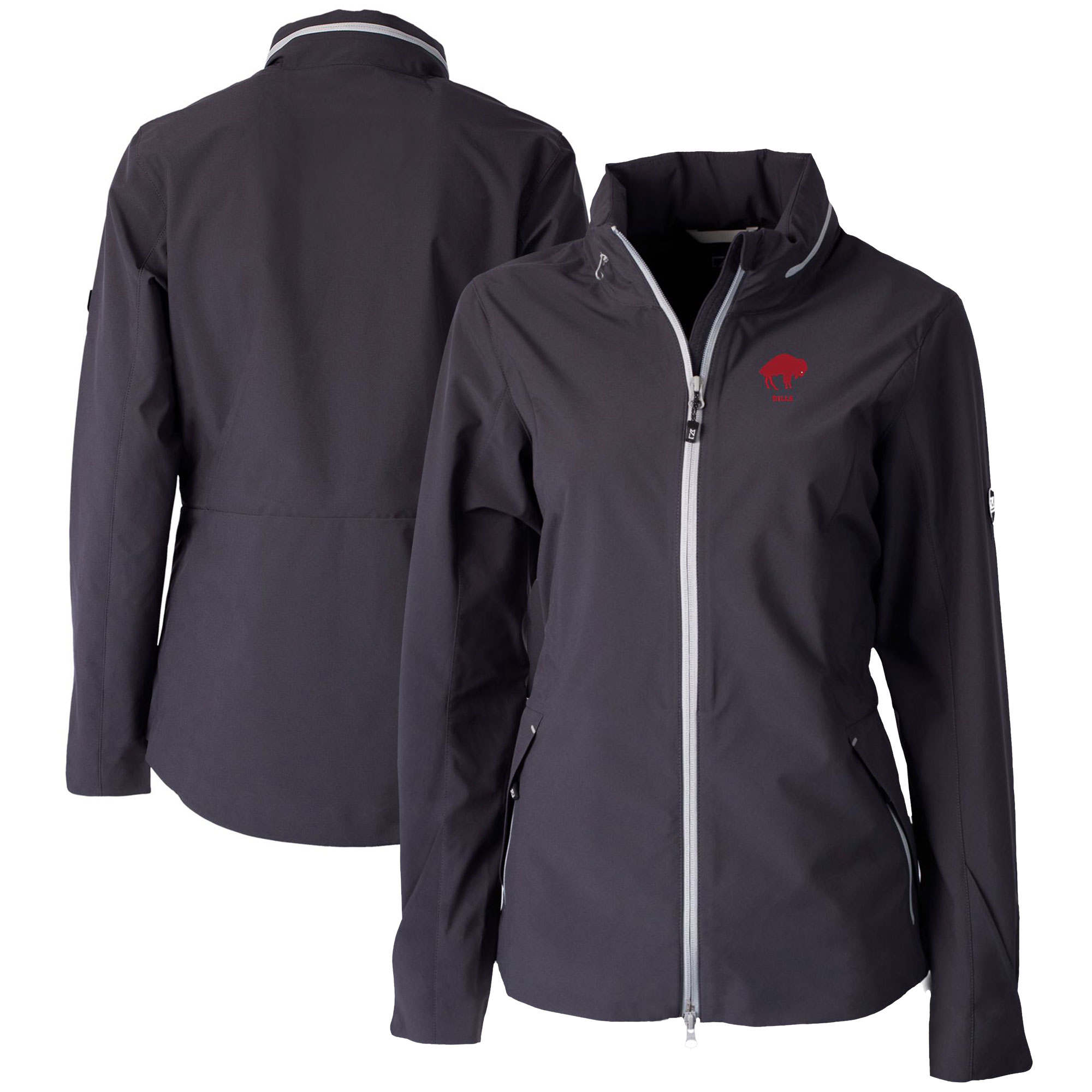 Women's Cutter & Buck Black Buffalo Bills Throwback Logo Vapor Full-Zip Rain Jacket