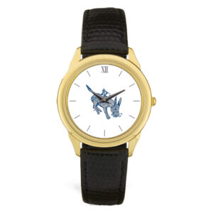 Gold Colorado School of Mines Orediggers Team Logo Leather Wristwatch