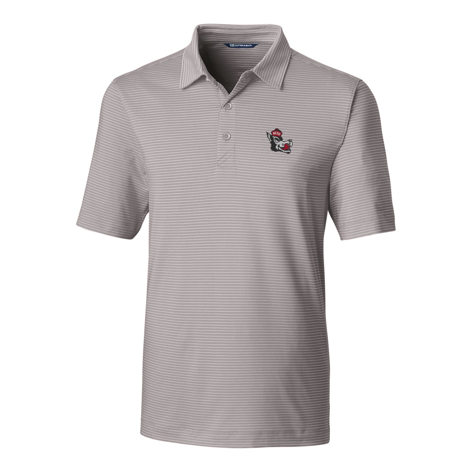 Men's Cutter & Buck Gray NC State Wolfpack Big & Tall Forge Pencil Stripe Stretch Polo - Image 6