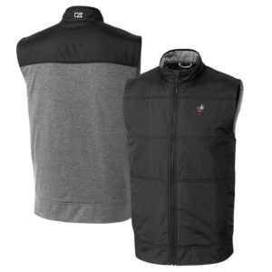 Men's Cutter & Buck Black Ohio State Buckeyes Vault Big & Tall Stealth Hybrid Windbreaker Full-Zip Vest