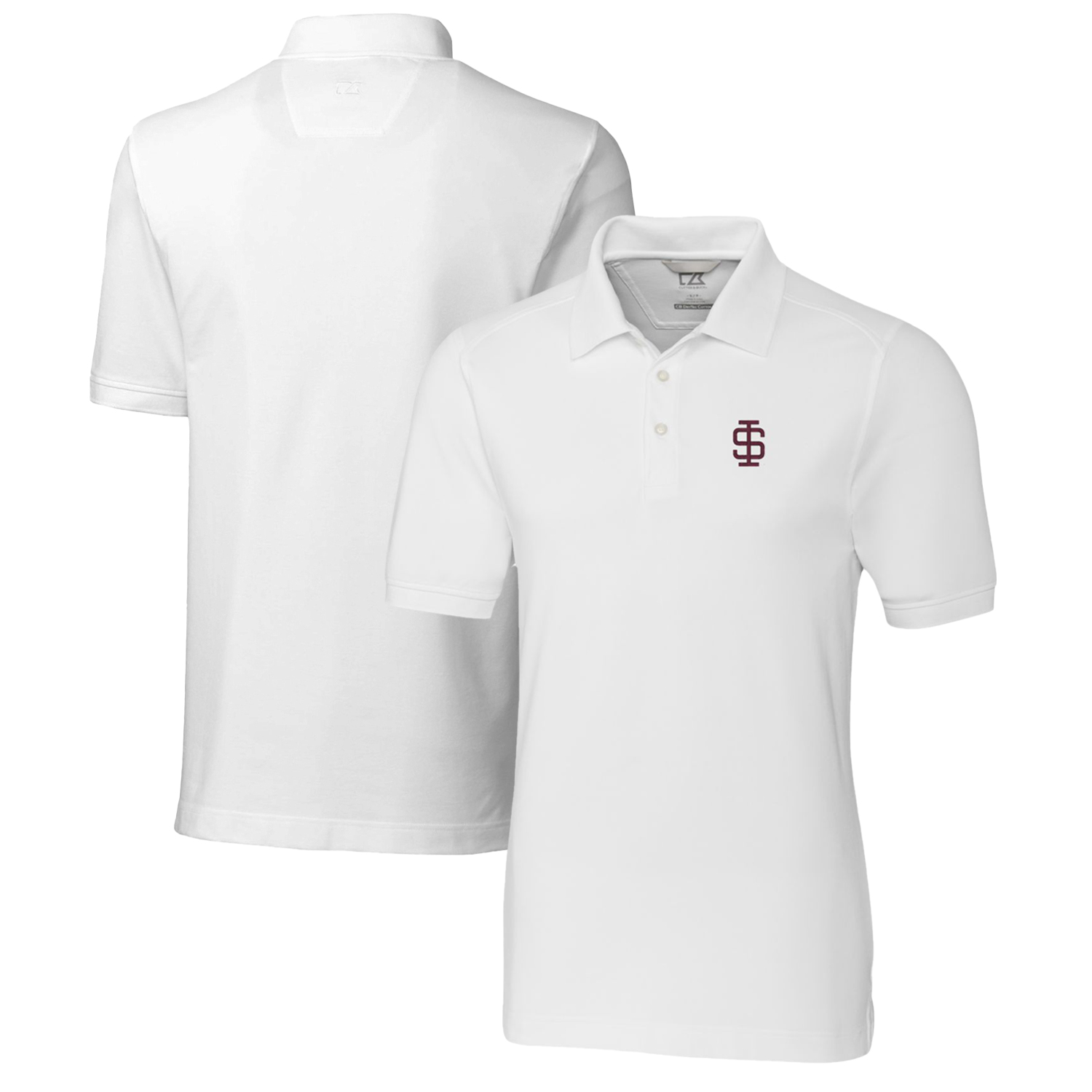 Men's Cutter & Buck White Southern Illinois Salukis Advantage Tri-Blend DryTec Pique Polo