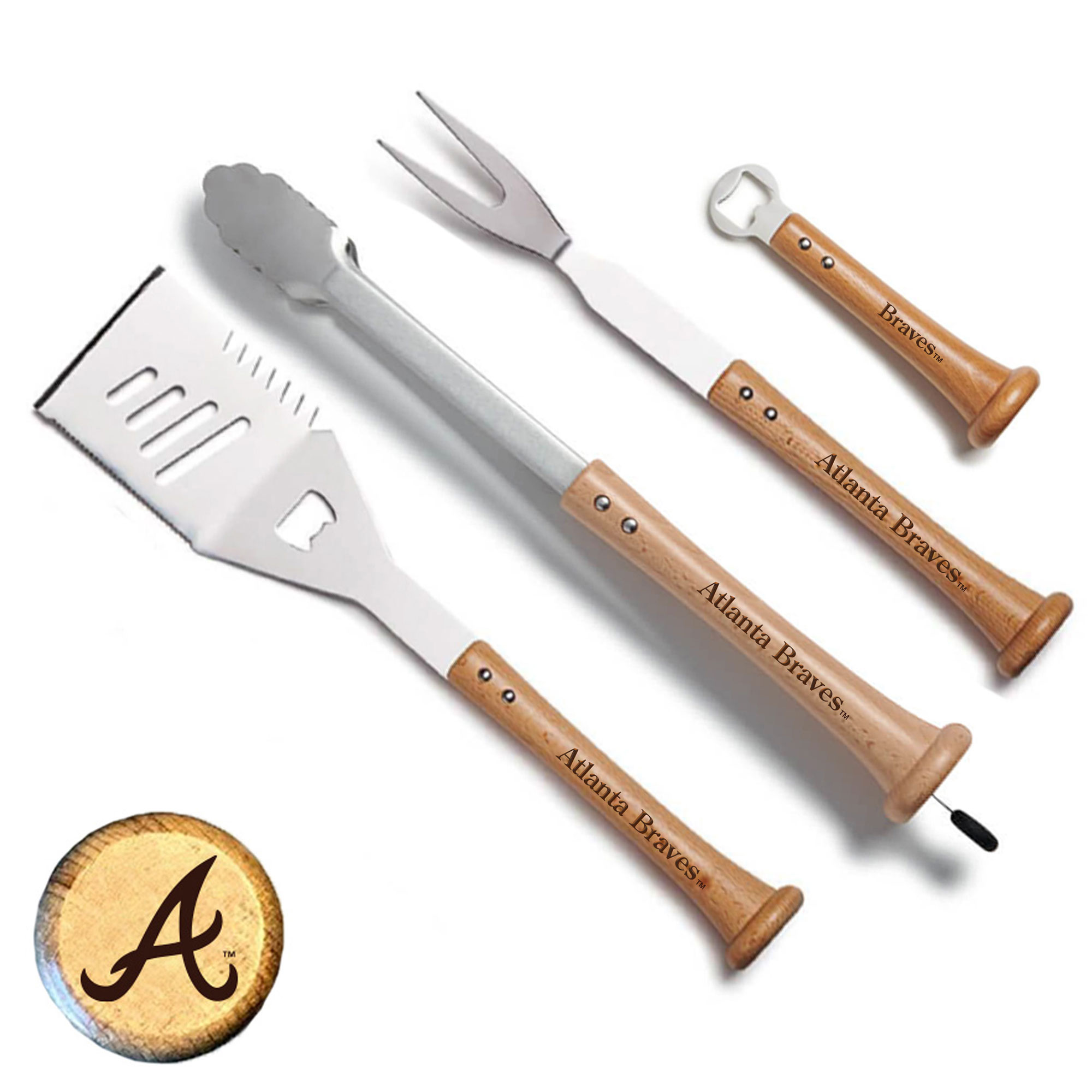 Baseball BBQ Atlanta Braves Home Run Grill Set