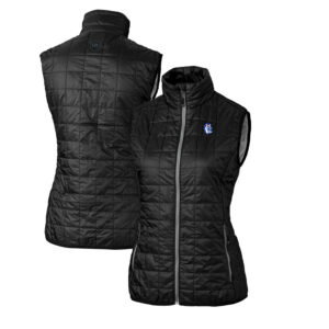 Women's Cutter & Buck Black Fresno State Bulldogs Vault Rainier PrimaLoft Eco Full-Zip Puffer Vest