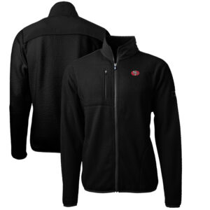 Men's Cutter & Buck Black San Francisco 49ers Cascade Eco Sherpa Big & Tall Fleece Full-Zip Throwback Jacket